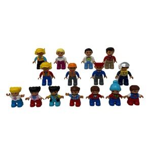 Lego Duplo Figures Mixed Lot Of 15 Minifigures People Boys & Girls Construction